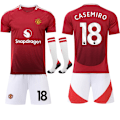 Miniatyrbild 1 av 2: 24-25 Manchester United Hemma Barn Vuxen Fotbollskit med Strumpor No.18 CASEMIRO 18