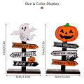 Miniatyrbild 7 av 10: Halloween träprydnad Trick or Treat skrivbordsdekorationer 2