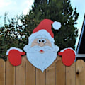 Miniatyrbild 5 av 9: Jul staket dekoration Jultomten Snögubbe Ren Penguin Peeker Yard prydnader reindeer