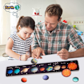 Miniatyrbild 1 av 7: Nio planeter Pussel Moon Earth Pussel Trä Pussel Utbildning yellow 40*7cm