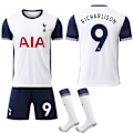 Miniatyrbild 1 av 2: 2024-2025 Tottenham Hotspur Hemma Barn Fotbollströja Med Strumpor No.9 Richarlison M