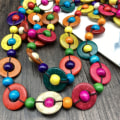 Miniatyrbild 10 av 11: Etniska tullar handgjorda trähalsband hängsmycke Bib Beads smycken 6