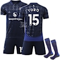 Miniatyrbild 1 av 2: 2024-2025 Manchester United Bortalag Barn Fotbollströja Kit Nr.15 YORO 18