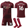 Miniatyrbild 1 av 2: Manchester City 2024-2025 bortaställ för barn, fotbollströja nr 16 RODRIGO XS