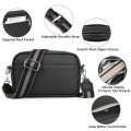Miniatyrbild 6 av 11: Crossbody-väska för kvinnor Klassisk axelremsväska med brett band Crossbody-väska med dragkedja Black