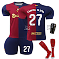 Miniatyrbild 1 av 2: 24-25 Barcelona nr 27 Lamine Yamal Hemma Barn Vuxna Fotbollströjor With socks+kneepad 20