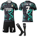 Miniatyrbillede 1 af 2: 2025-2026 Real Madrid Drage Mønster Special Edition Fodboldtrøje med Sokker No.7 VINI JR L