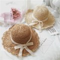 Miniatyrbild 2 av 9: Kvinnor sommarhatt hopfällbar ihålig spetsstrimning halmhatt strandhatt Beige