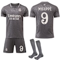 Pikkukuva 1 / 2: Real Madrid vieras pelipaita harmaa 2024-2025, sukat, lapsille ja aikuisille No.9 Mbappé M