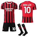 Miniatyrbild 1 av 2: 2024-2025 AC Milan Hemma Barn Vuxen Fotbollströja med Strumpor No.10 R.Leão 28