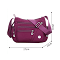 Miniatyrbild 3 av 9: Kvinnor Causal Cross Body Bag Axelväska Multi Layer Nylon Handväska red