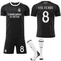 2025-2026 Real Madrid Sort Træningsfodboldtrøje med Strømper Nr. 8 VALVERDE 20