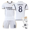Miniatyrbild 1 av 2: 23-24 Real Madrid Hemma Barnfotbollströja, Mbappé, Bellingham, VINI JR, MODRIC... No.8 Kroos 26