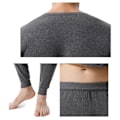 Miniatyrbild 8 av 9: Thermal för män Vinter Mjuka Long Johns Set Herrtopp & underdel light grey 4XL