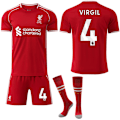 Miniatyrbild 1 av 2: 2025-2026 Liverpool Hemmatröja Set Barn Vuxna Fotbollsutrustning No.4 Virgil 26