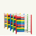 Miniatyrbild 2 av 7: Intelligensutveckling Trä Abacus Barn Tidig Math Educational Learning Toy Log Color-S