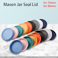 Miniatyrbild 6 av 7: 6 ST Återanvändbara Plast Mason Jar Lock Läckagesäkra tätning Cover 70 mm 86 mm White 86mm