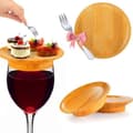 2-pack Vinglas Charkbricka Topper Trä Vinglas Topper Underlägg