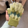 Miniatyrbild 1 av 10: Kvinnor Höst Vinter Stickade Varma Handskar Utomhuscykling Körhandskar green