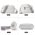 Miniatyrbild 9 av 11: Crossbody-väska för kvinnor Klassisk axelremsväska med brett band Crossbody-väska med dragkedja Beige