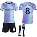 Miniatyrbild 1 av 2: 2024-2025 Arsenal Bortaställ Barn Vuxen Fotbollströja Med Strumpor No.8 ØDEGAARD 22