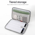 Miniatyrbild 11 av 11: Tablettfodral Case Skyddsväska USB kabelförvaring för iPad Light Grey For 12-13 inch