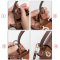 Miniatyrbild 7 av 7: Väska Transformation Tillbehör för Longchamp mini Väskremmar Stansfri axelrem i äkta läder Crossbody Conversion Hängspänne Brown Buckle