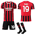 Miniatyrbild 1 av 2: 2024-2025 AC Milan Hemma Barn Vuxen Fotbollströja tröja nr 19 THEO XL