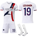Miniatyrbillede 1 af 2: 2024-2025 Paris Saint-Germain Udebane Børne Voksen Hvid Fodboldtrøje Sæt Med Strømper No.19 LEEKANGIN L