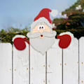 Miniatyrbild 4 av 9: Jul staket dekoration Jultomten Snögubbe Ren Penguin Peeker Yard prydnader reindeer