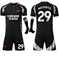 Miniatyrbild 1 av 2: 2024-2025 Arsenal Bortalag Barn Vuxen Svart Fotbollströja Kit med Strumpor No.29 HAVERTZ XXL
