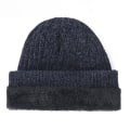 Miniatyrbild 7 av 10: Vinterstickade mössor för män Mjuk Stretchmuff Beanies Cap Varm Slouchy Beanie Hatt black