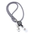 Miniatyrbild 1 av 8: Infällbar telefonrem Badge Hållare Lanyard Nyckelring Grey