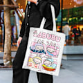 Miniatyrbild 7 av 9: Labubu Canvas Bag Tygpåsar Tecknad enkla förvaringshandväskor C