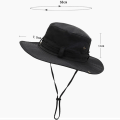 Miniatyrbild 6 av 8: Sommar Män Bucket Hat Utomhus Bred Brätte Vandring Hat Mesh Beach Cap Fiske Hatt black
