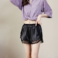Miniatyrbild 7 av 9: Dam sovshorts Simple Home Safety Shorts Pyjamas Shorts Underkläder white M