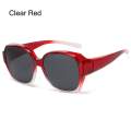 Miniatyrbild 1 av 10: Polariserad passform över glasögon Solglasögon UV-skydd Bärs över receptbelagda glasögon Clear Red