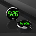 Miniatyrbild 9 av 11: Mode LED Elektronisk Klocka Rund Legering Touch Luminous Creat G 1set