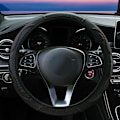 Miniatyrbild 10 av 11: NYTT Läder Bil Ratt Skydd Halkskydd Tillbehör Ratt 38CM/15tum Universal Fodral C1L3 Black 1pcs
