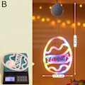 Miniatyrbild 10 av 11: 1 st Påskfönsterlampor Hängande Kanin Inomhus LED Sugkopp H egg Warm light