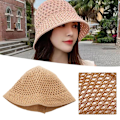 Miniatyrbild 3 av 11: Bredbrättad Floppy Sommarhatt Vikbar Bredbrättad Keps Solhatt Halm Strand khaki ONE-SIZE