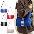 Miniatyrbild 10 av 11: Nylon Kontrasterande Crossbody Kapacitet Kudde Väska, Rese Fitness Axelväska M3J9 Red One size