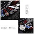 Miniatyrbild 3 av 11: Herr Läder Militär Casual Analog Kvarts Armbandsur MODE black One-size