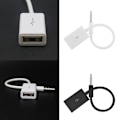 Miniatyrbild 4 av 11: 3,5 mm hane bil AUX ljudkontakt till USB 2.0 hona adapter F black One-size