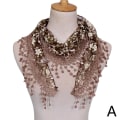 Miniatyrbild 1 av 11: Hollow Tofs Scarf Mode Spets Triangel Bredd Scarf Dam Grac coffee one-size