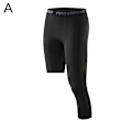 Miniatyrbild 5 av 11: Kompressionsbasketbolltights för män, enbent, kompressionsbyxor, beskurna leggings, sommar GYM-byxor, löparbyxor, träningsbyxor black-right XL