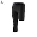 Miniatyrbild 1 av 11: Kompressionsbasketbolltights för män, enbent, kompressionsbyxor, beskurna leggings, sommar GYM-byxor, löparbyxor, träningsbyxor black-right XL