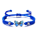 Miniatyrbild 1 av 11: Enkelt flätat snöre armband för kvinnor blå fjäril justerbar flickpresent C0 Blue One size