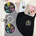 Miniatyrbild 5 av 11: Färgad Fidget Emaljnål, för konstnärer med nyckelring, ångestlindrande märken Hot keychain One size