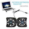Miniatyrbild 7 av 11: Vikbar Tyst USB-driven 2 Fläktar Kylplatta Slim Cooler Laptop Basstativ